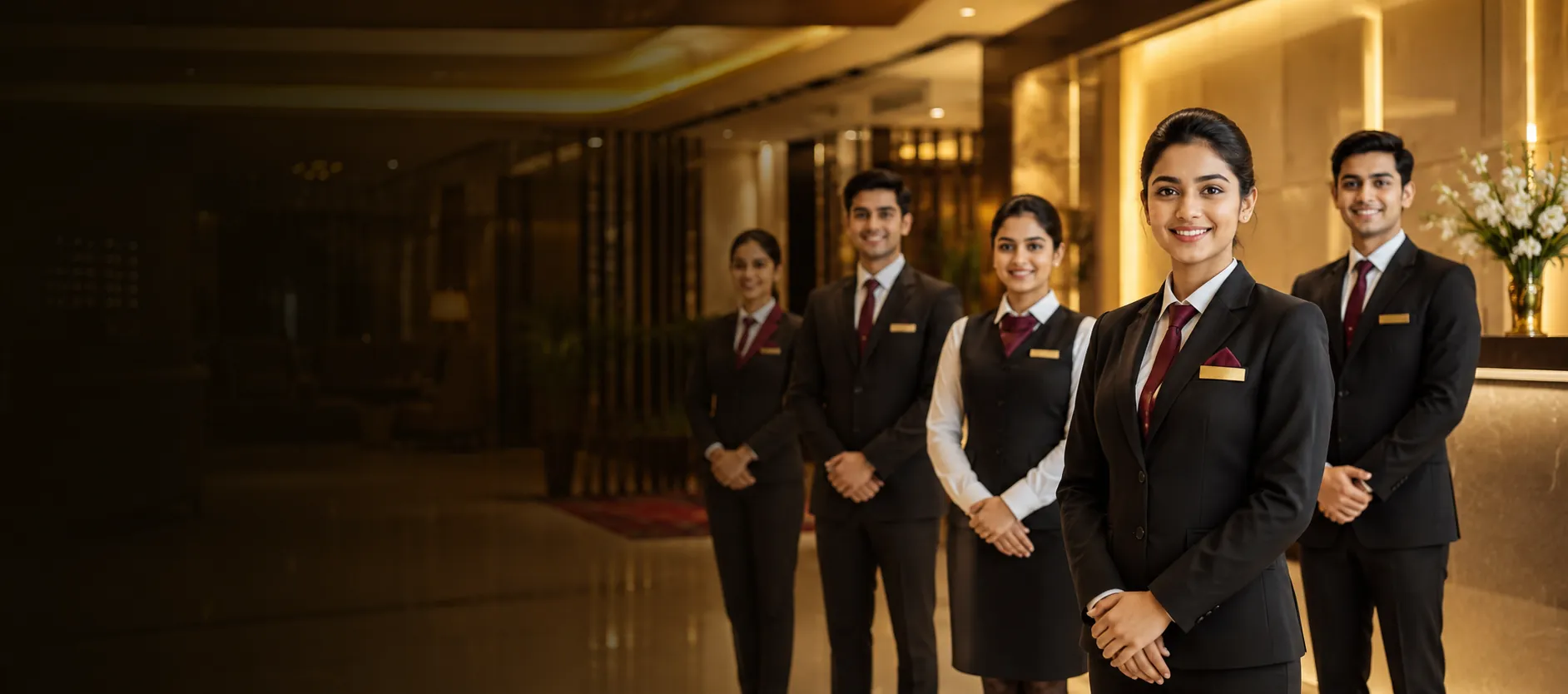 Hotel management students in professional training